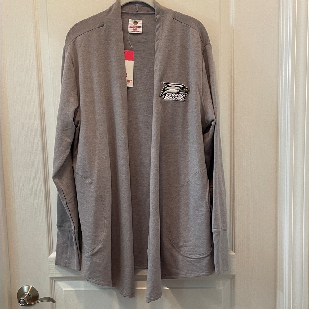 Heather Gray Open Front Cardigan - Georgia Southern‎ Eagles